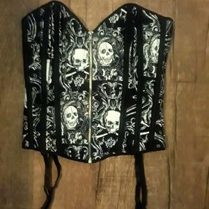 Black and White skull corset.